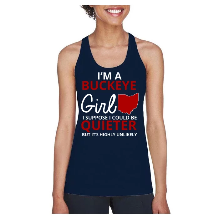 Funny I'm A Buckeye Girl Football Fan Women's Racerback Tank