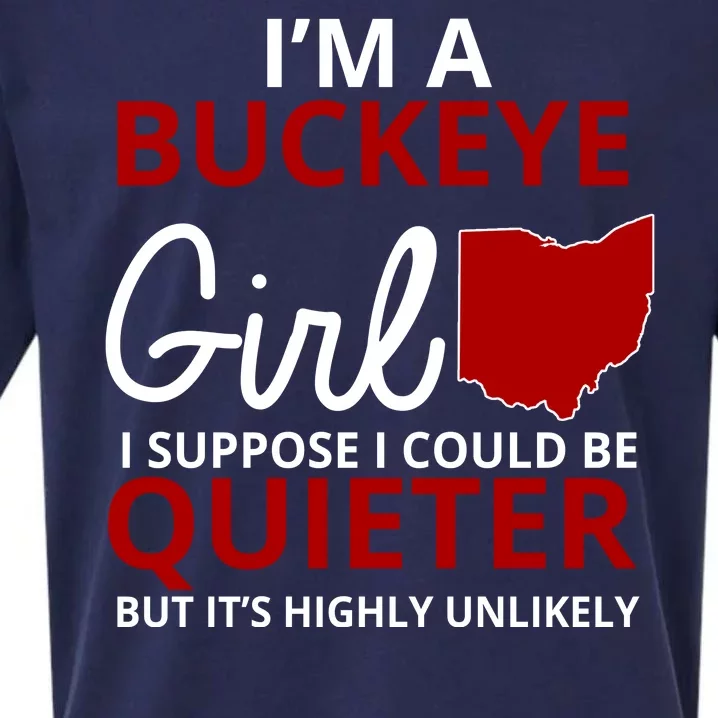 Funny I'm A Buckeye Girl Football Fan Sueded Cloud Jersey T-Shirt