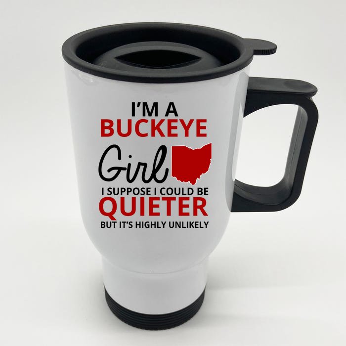 Funny I'm A Buckeye Girl Football Fan Front & Back Stainless Steel Travel Mug