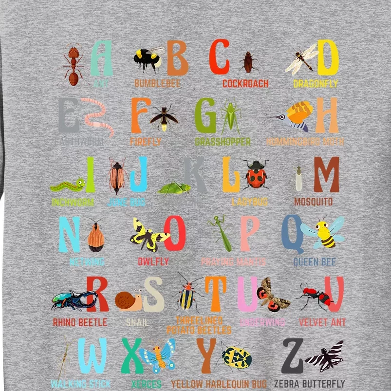 Funny Insect Animals Alphabet Kindergarten Tall Sweatshirt