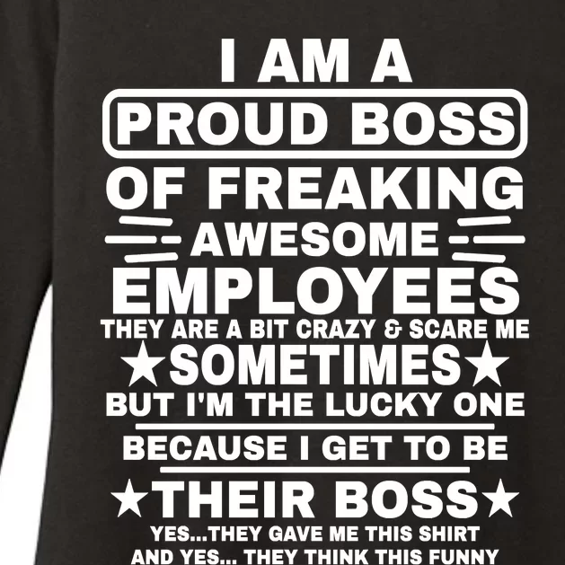 Funny I Am A Proud Boss Of Freaking Awesome Employees Boss Womens CVC Long Sleeve Shirt