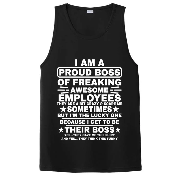 Funny I Am A Proud Boss Of Freaking Awesome Employees Boss Performance Tank