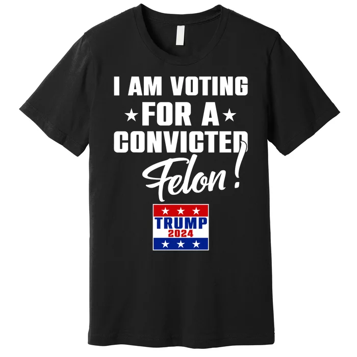 Funny I Am Voting For A Convicted Felon Support Trump 2024 Premium T-Shirt