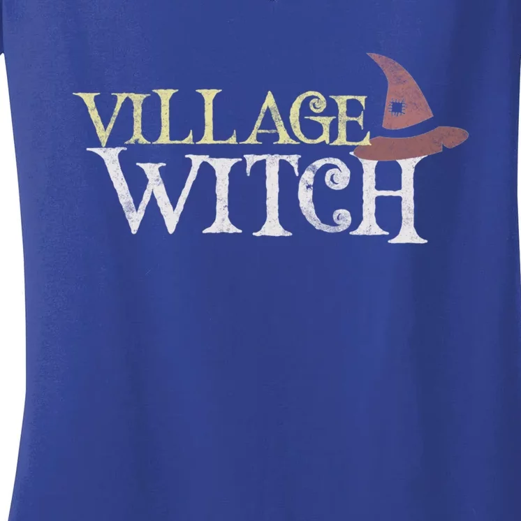 Funny Im A Village Witch This My Scary Foster Care Costume Meaningful Gift Women's V-Neck T-Shirt