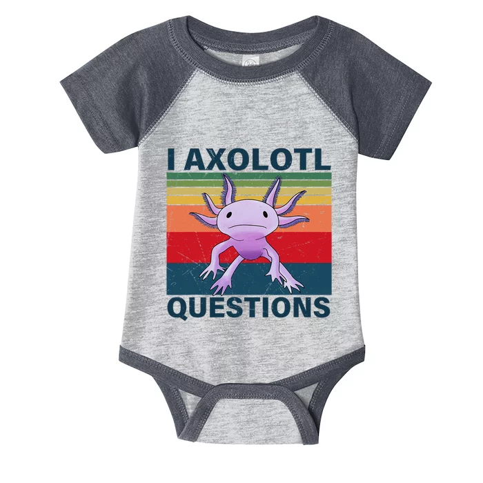 Funny I Axolotl Question Retro Vintage Axolotl Lovers Infant Baby Jersey Bodysuit