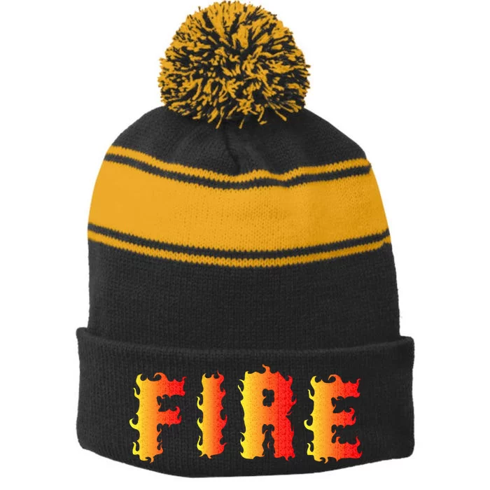 Funny Ice and Fire Costume Halloween Family Matching Stripe Pom Pom Beanie