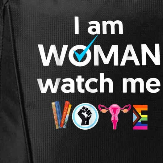 Funny I Am Woman Watch Me Vote City Backpack