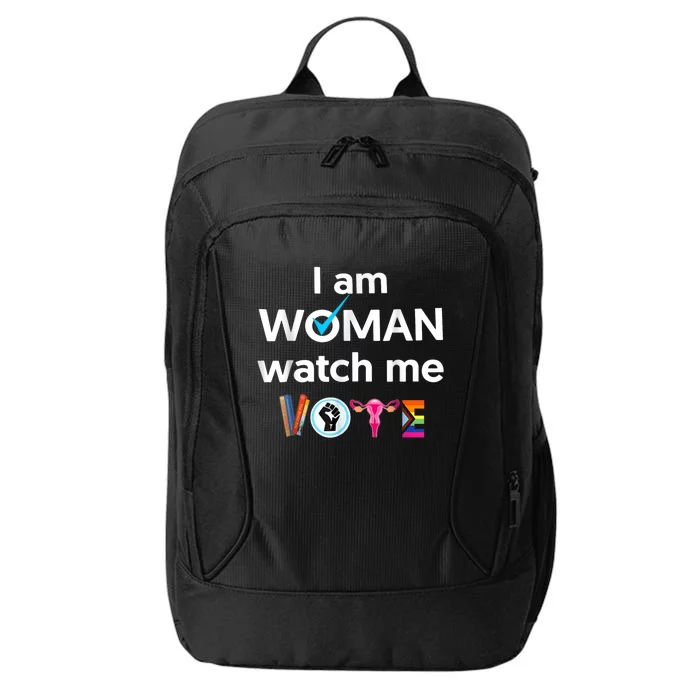 Funny I Am Woman Watch Me Vote City Backpack