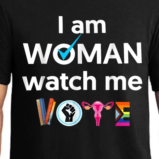 Funny I Am Woman Watch Me Vote Pajama Set