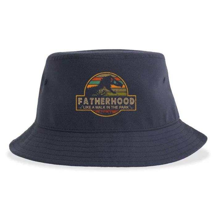 Fatherhood Is A Walk In The Park — Dino FatherS Day Sustainable Bucket Hat