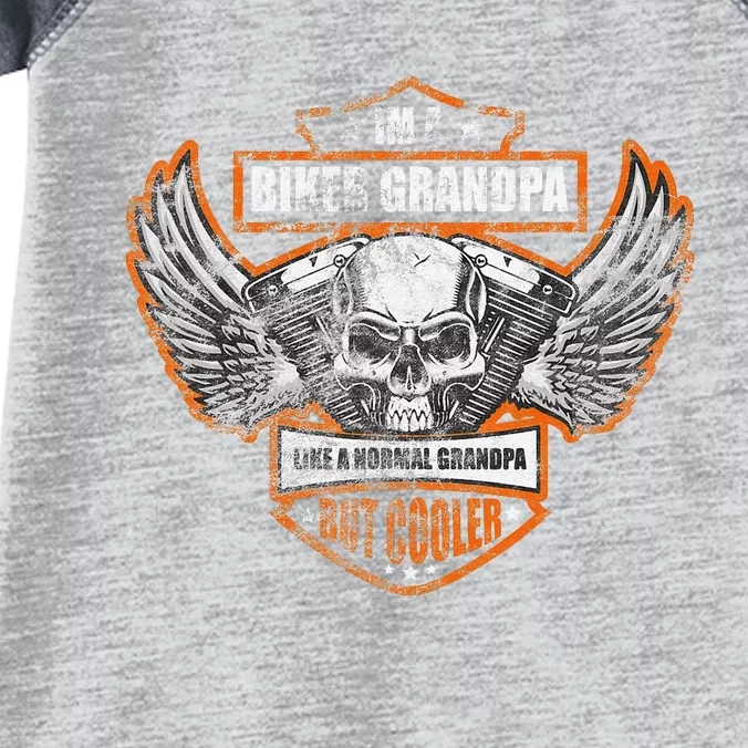 Funny IM A Biker Grandpa Like A Normal Grandpa But Cooler Infant Baby Jersey Bodysuit