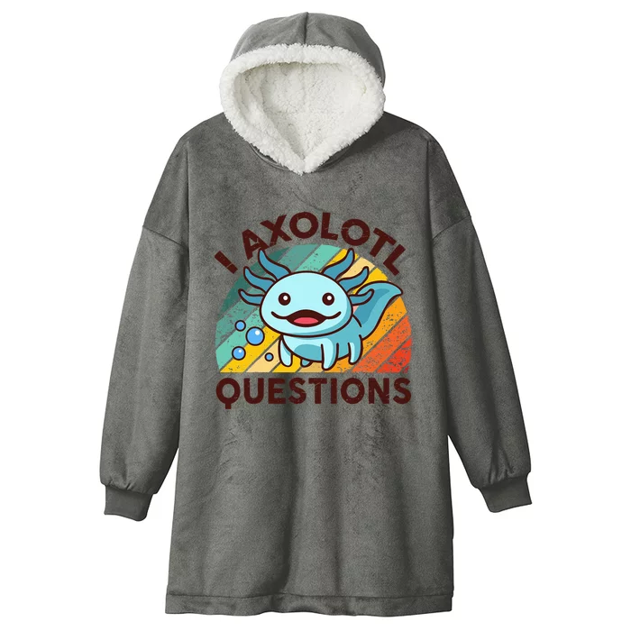 Funny I Axolotl Questions Retro Cute Hooded Wearable Blanket