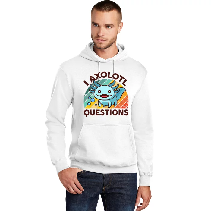 Funny I Axolotl Questions Retro Cute Hoodie