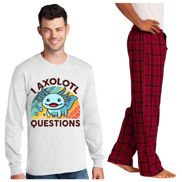 Funny I Axolotl Questions Retro Cute Long Sleeve Pajama Set