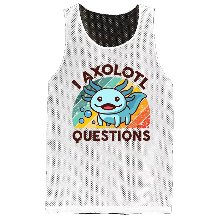 Funny I Axolotl Questions Retro Cute Mesh Reversible Basketball Jersey Tank