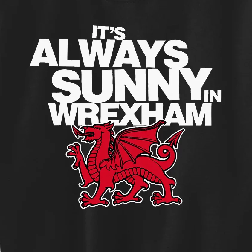 Funny ItS Always Sunny In Wrexham Wales Dragon Kids Sweatshirt