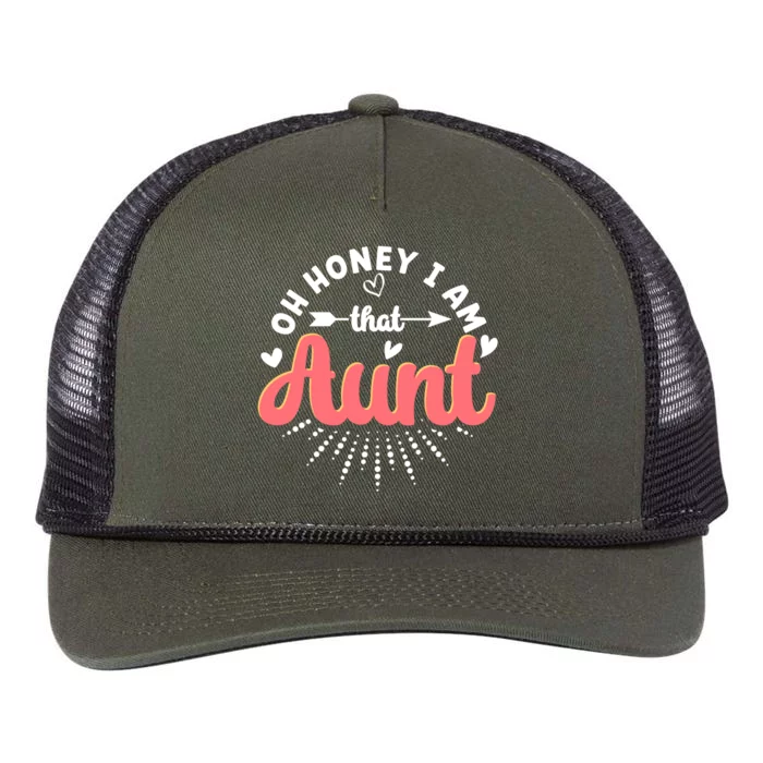 Funny I Am That Aunt Niece Nephew Auntie Gift Retro Rope Trucker Hat Cap