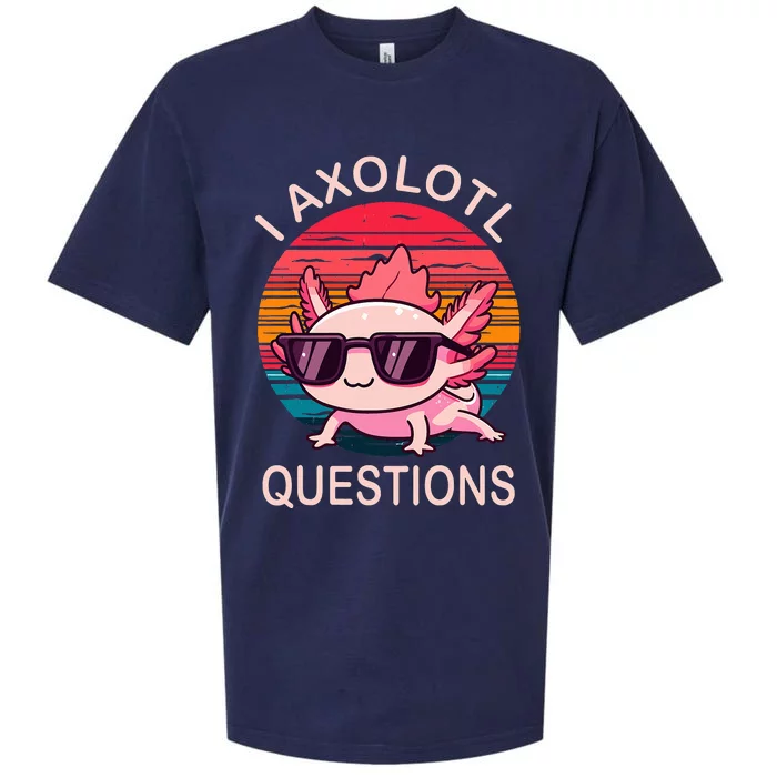 Funny I Axolotl Questions Gifts Axolotl Wearing a Sunglasses Sueded Cloud Jersey T-Shirt