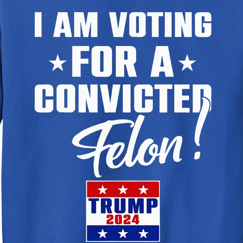 Funny I Am Voting For A Convicted Felon Support Tall Sweatshirt