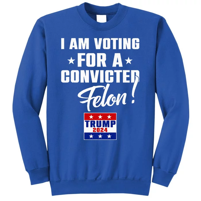 Funny I Am Voting For A Convicted Felon Support Tall Sweatshirt