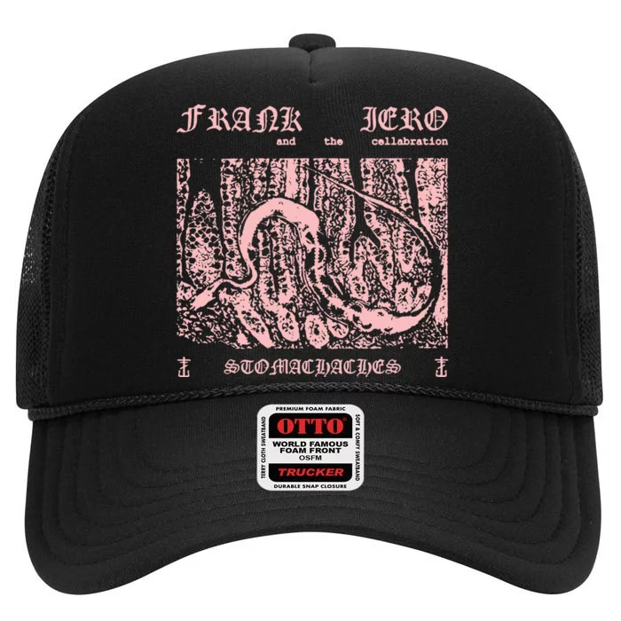 Frank Iero And The Cellabration Stomachaches Keep The Faith High Crown Mesh Trucker Hat