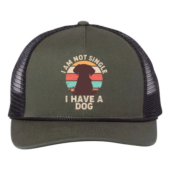 Funny I Am Not Single I Have A Dog Retro Rope Trucker Hat Cap