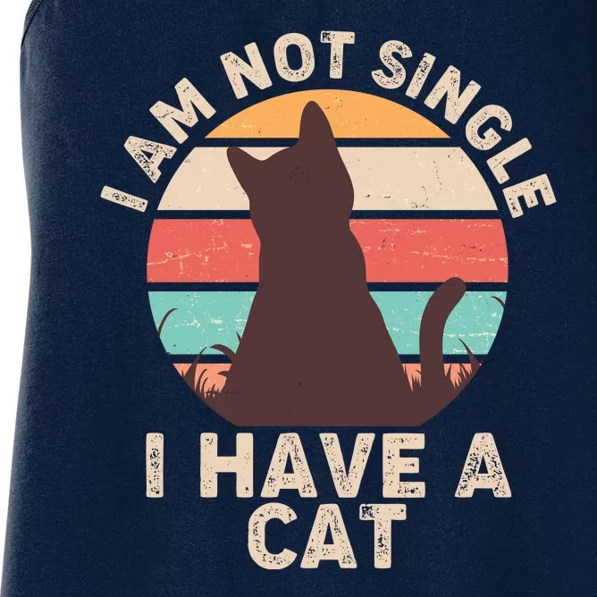 Funny I Am Not Single I Have A Cat Women's Racerback Tank