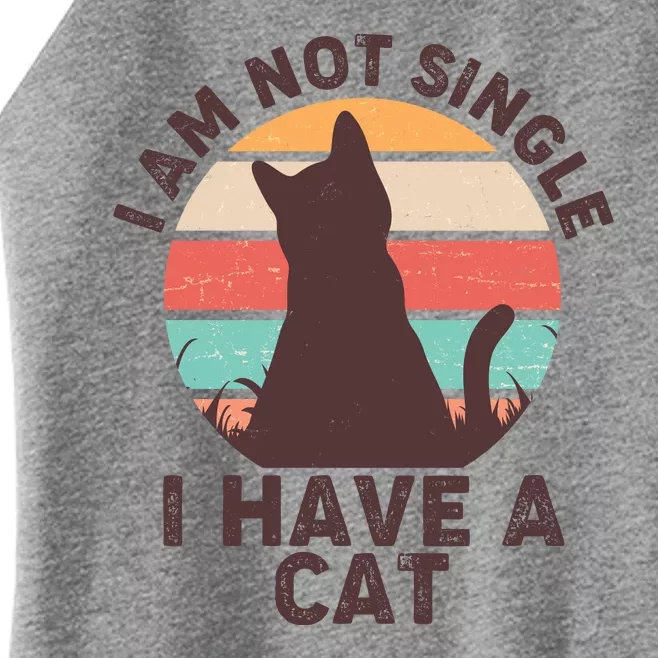 Funny I Am Not Single I Have A Cat Women’s Perfect Tri Rocker Tank