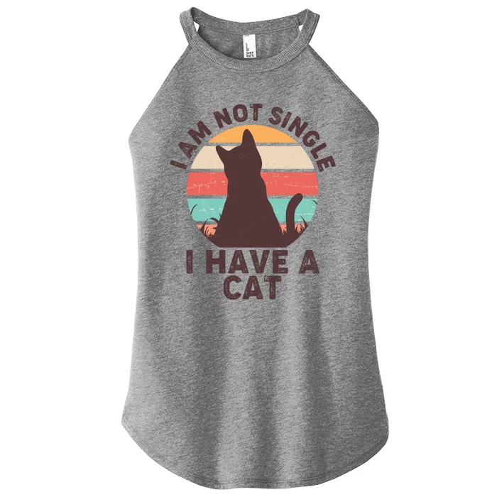 Funny I Am Not Single I Have A Cat Women’s Perfect Tri Rocker Tank