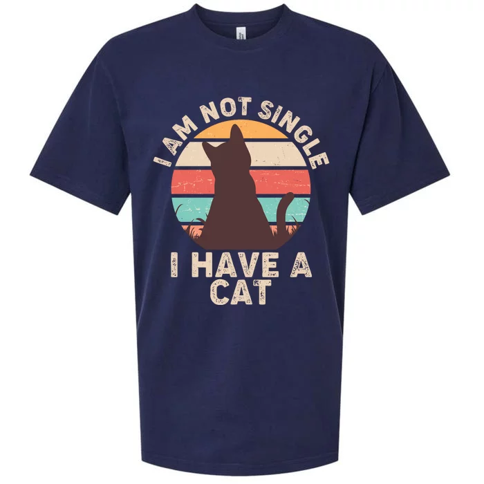 Funny I Am Not Single I Have A Cat Sueded Cloud Jersey T-Shirt