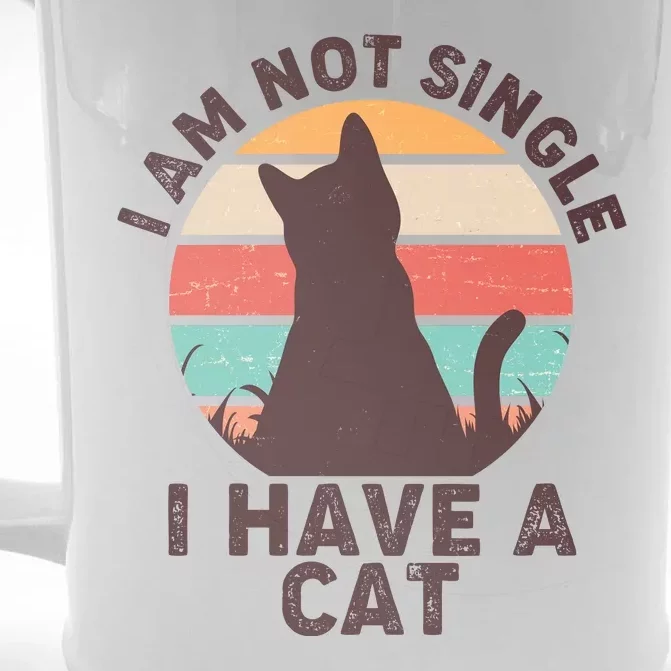 Funny I Am Not Single I Have A Cat Front & Back Beer Stein