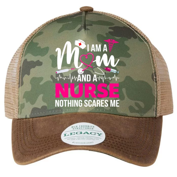 Funny Im A Nurse And A Mom Nothing Scares Me Mothers Day Meaningful Gift Legacy Tie Dye Trucker Hat