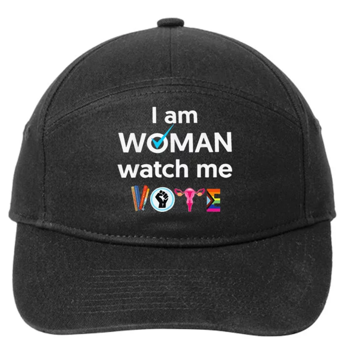 Funny I Am Woman Watch Me Vote 7-Panel Snapback Hat