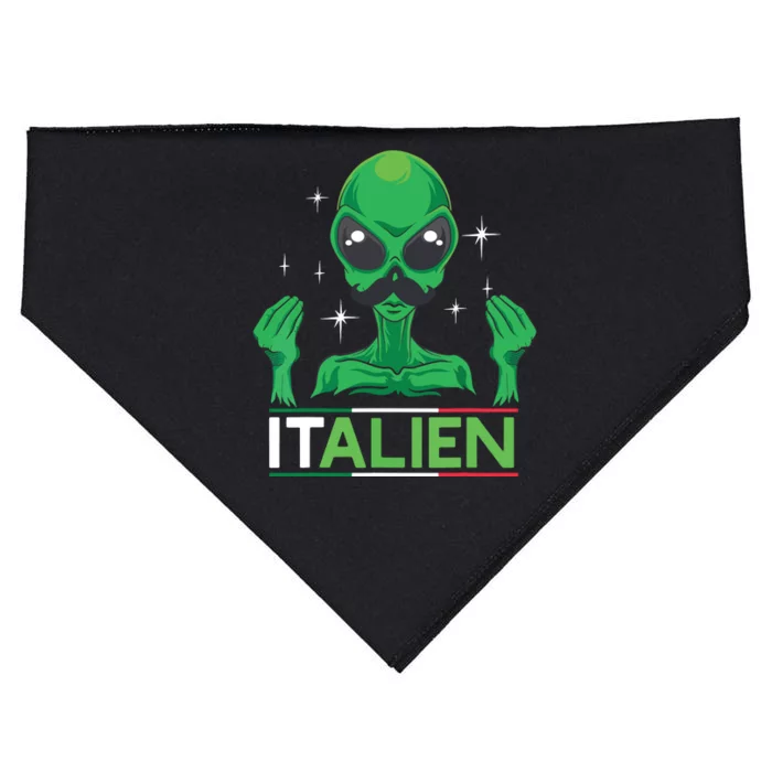 Funny Italian Alien Pun Italy Hand Gesture USA-Made Doggie Bandana