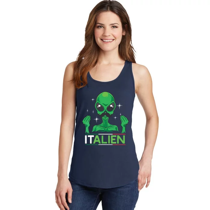 Funny Italian Alien Pun Italy Hand Gesture Ladies Essential Tank