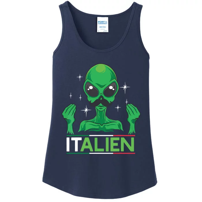 Funny Italian Alien Pun Italy Hand Gesture Ladies Essential Tank