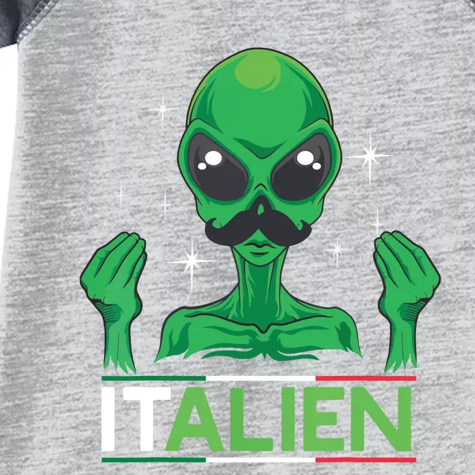 Funny Italian Alien Pun Italy Hand Gesture Infant Baby Jersey Bodysuit