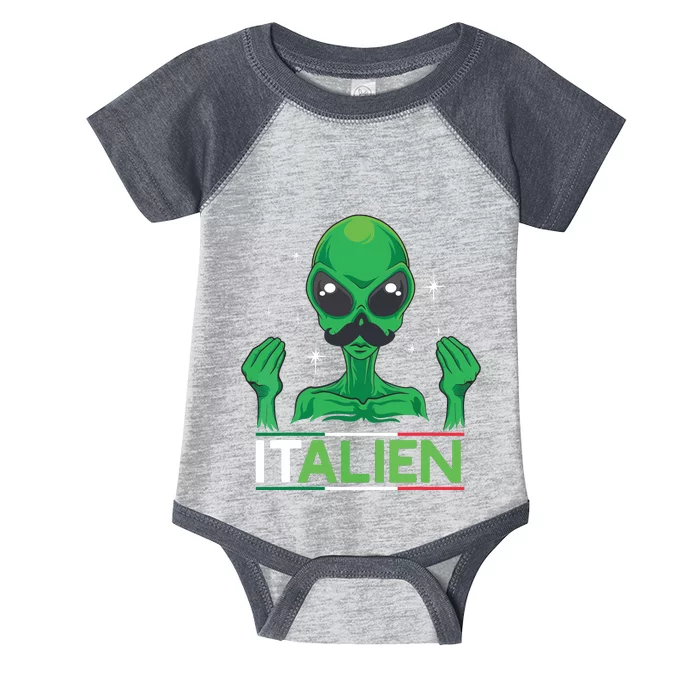 Funny Italian Alien Pun Italy Hand Gesture Infant Baby Jersey Bodysuit