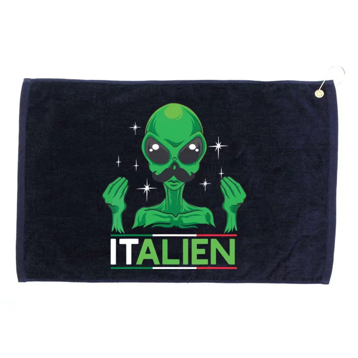 Funny Italian Alien Pun Italy Hand Gesture Grommeted Golf Towel