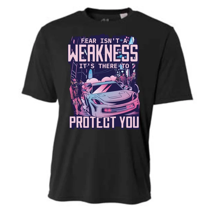 Fear Isn't A Weakness It's There To Protect You Race Car Zombie Cooling Performance Crew T-Shirt