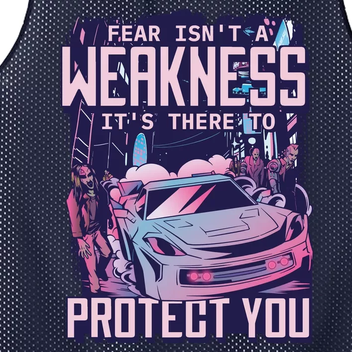 Fear Isn't A Weakness It's There To Protect You Race Car Zombie Mesh Reversible Basketball Jersey Tank