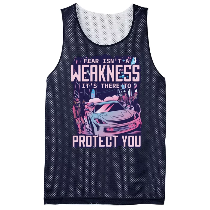 Fear Isn't A Weakness It's There To Protect You Race Car Zombie Mesh Reversible Basketball Jersey Tank