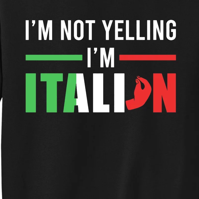 Funny I Am Not Yelling Italian Italy Italian Flag Aggressive Premium Tall Sweatshirt