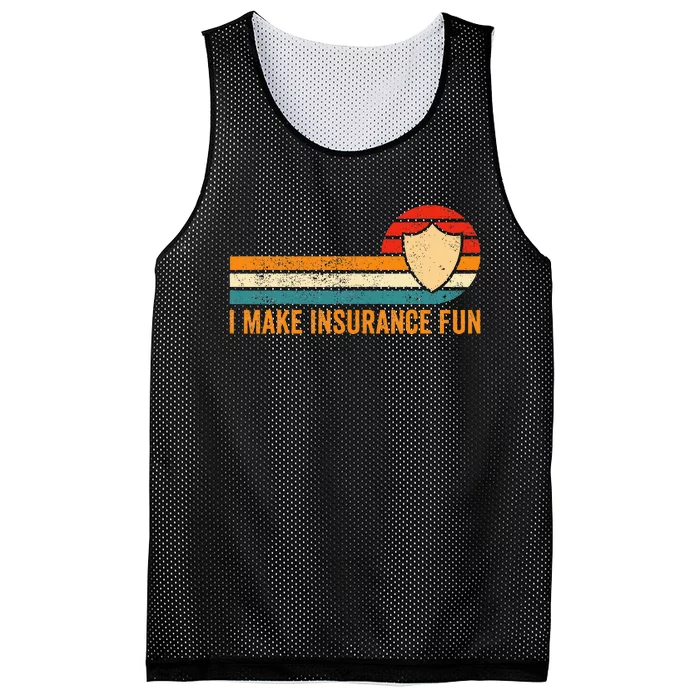 Funny Insurance Agent Broker I Make Insurance Fun Mesh Reversible Basketball Jersey Tank