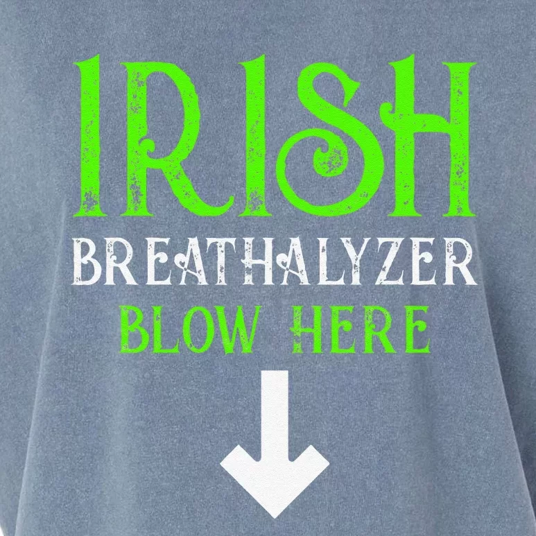 Funny Irish Breathalyzer Blow Here Saint Patricks Day Party Garment-Dyed Women's Muscle Tee