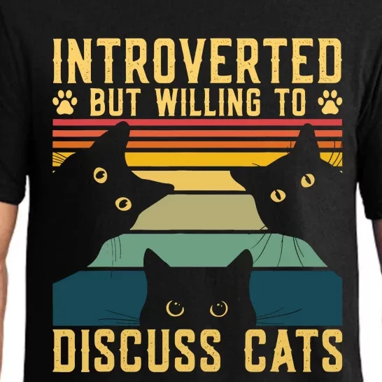 Funny Introverted But Willing To Discuss Cats Cat Owner Pajama Set