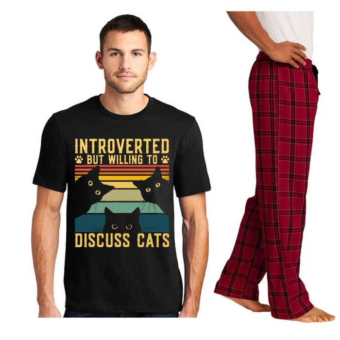 Funny Introverted But Willing To Discuss Cats Cat Owner Pajama Set