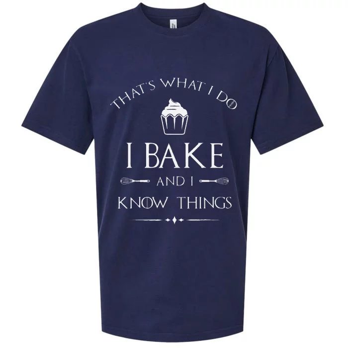 Funny I Bake And I Know Things Funny Pastry Baker Baking Gift Sueded Cloud Jersey T-Shirt