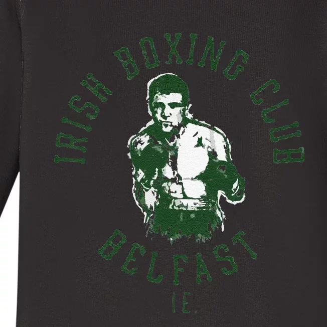 Funny Irish Boxing Club Belfast Graphic Baby Long Sleeve Bodysuit