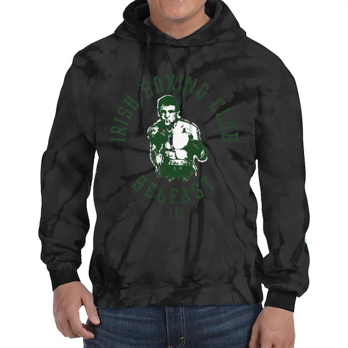 Funny Irish Boxing Club Belfast Graphic Tie Dye Hoodie